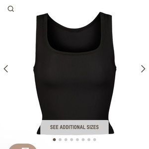 SKIMS cotton rib tank, size small, black, NWOT